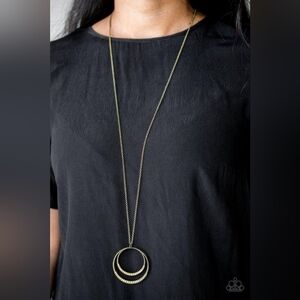 Front and Epicenter Brass Necklace